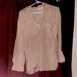 Nude silky type button down